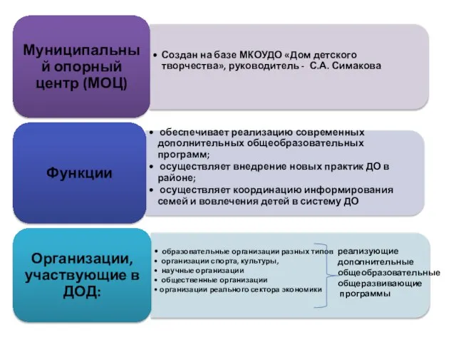 реализующие дополнительные общеобразовательные общеразвивающие программы