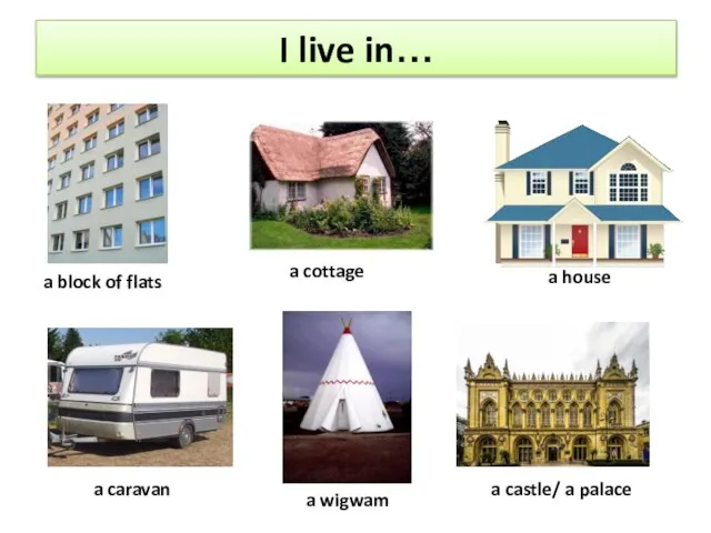 I live in… a block of flats a cottage a house