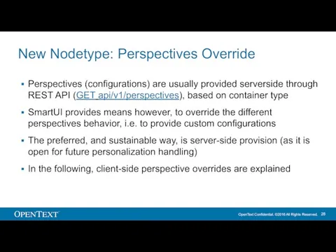 New Nodetype: Perspectives Override Perspectives (configurations) are usually provided serverside through