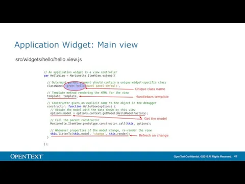 Application Widget: Main view src/widgets/hello/hello.view.js