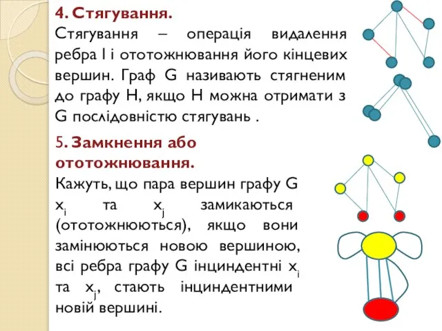 4. Стягування. Стягування – операція видалення ребра l і ототожнювання його