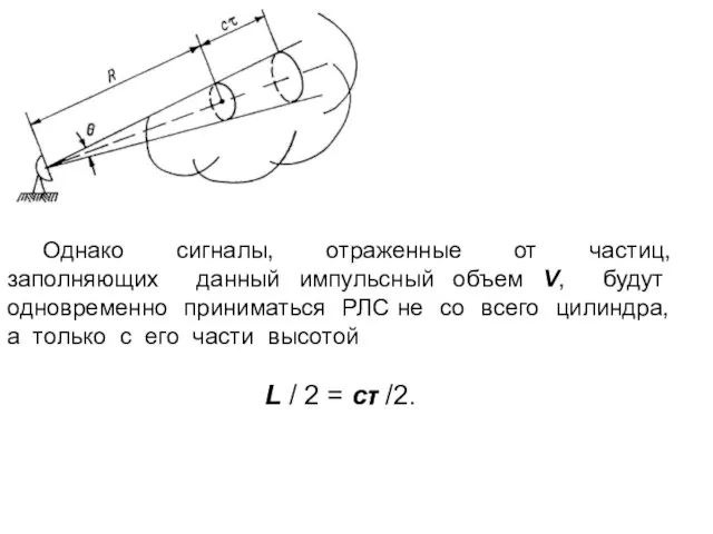 Однако сигналы, отраженные от частиц, заполняющих данный импульсный объем V, будут