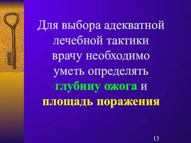 Для выбора адекватной лечебной тактики врачу необходимо уметь определять глубину ожога и площадь поражения