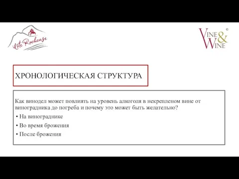 ХРОНОЛОГИЧЕСКАЯ СТРУКТУРА Как винодел может повлиять на уровень алкоголя в некрепленом