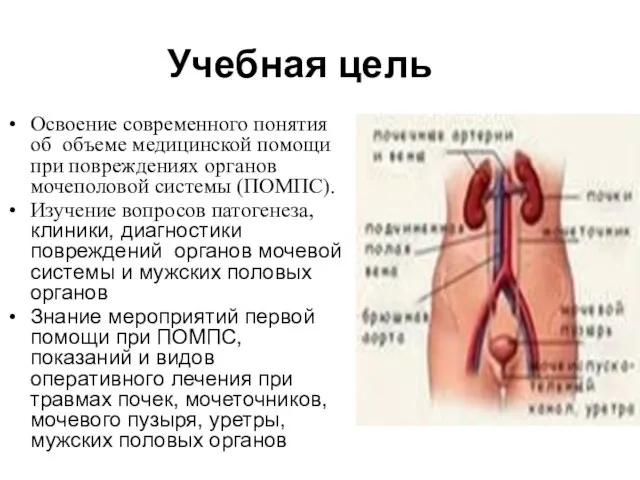 Учебная цель Освоение современного понятия об объеме медицинской помощи при повреждениях