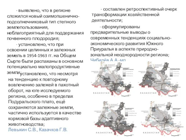 ∙ сформулированы предварительные выводы о современных тенденциях социально-экономического развития Южного Приуралья