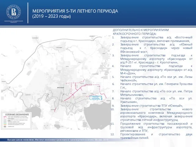 Высшая школа экономики, Институт экономики транспорта и транспортной политики, Москва, 2019
