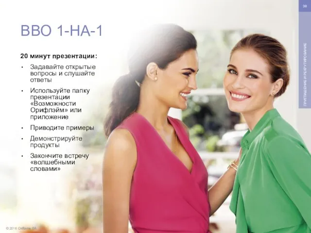 © 2016 Oriflame SA ПРИГЛАШЕНИЕ И РЕКРУТИРОВАНИЕ 20 минут презентации: Задавайте