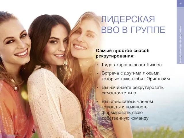 © 2016 Oriflame SA ПРИГЛАШЕНИЕ И РЕКРУТИРОВАНИЕ Самый простой способ рекрутирования: