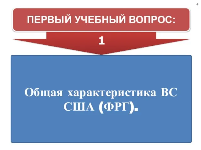 Общая характеристика ВС США (ФРГ). ПЕРВЫЙ УЧЕБНЫЙ ВОПРОС: 1