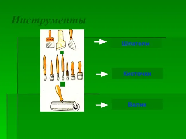 Инструменты Валик Кисточки Шпатели