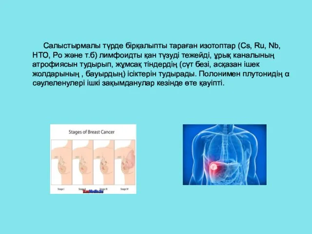 Салыстырмалы түрде бірқалыпты тараған изотоптар (Cs, Ru, Nb, HTO, Po және