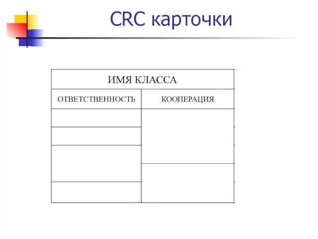 CRC карточки