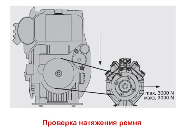 Проверка натяжения ремня