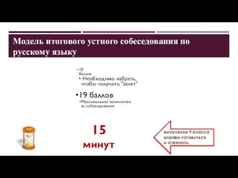 10 баллов Необходимо набрать, чтобы получить "зачет" 19 баллов Максимальное количество