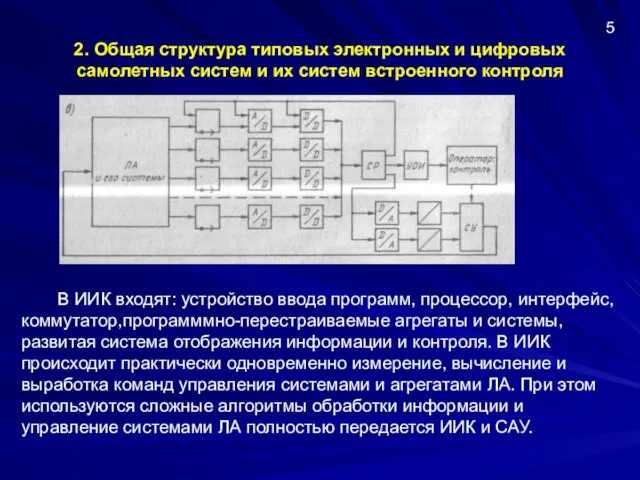 2. Общая структура типовых электронных и цифровых самолетных систем и их