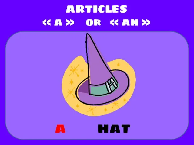 hat ARTICLES « a » or « an » a