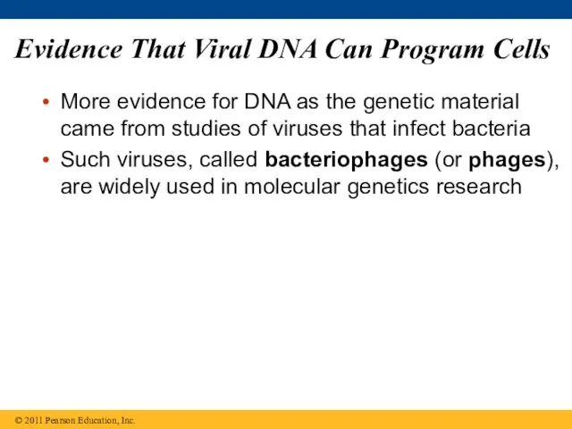 Evidence That Viral DNA Can Program Cells More evidence for DNA