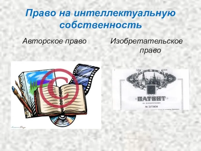 Право на интеллектуальную собственность Авторское право Изобретательское право