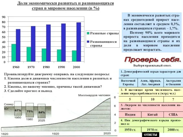 В экономически развитых стра-нах среднегодовой прирост насе-ления составляет в среднем 0,3%,