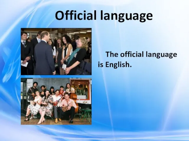 Official language The official language is English.