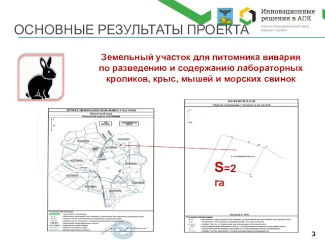 ОСНОВНЫЕ РЕЗУЛЬТАТЫ ПРОЕКТА Земельный участок для питомника вивария по разведению и