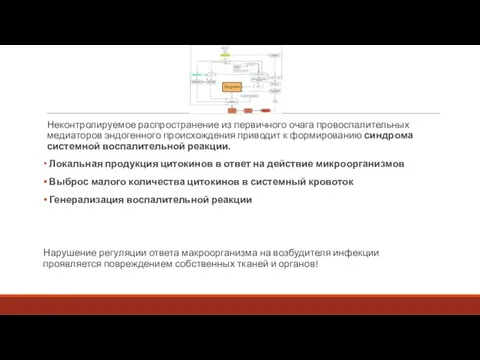 Неконтролируемое распространение из первичного очага провоспалительных медиаторов эндогенного происхождения приводит к