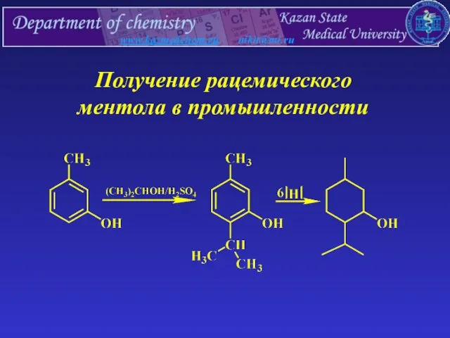 www.kazmedchem.ru nikit@mi.ru Получение рацемического ментола в промышленности