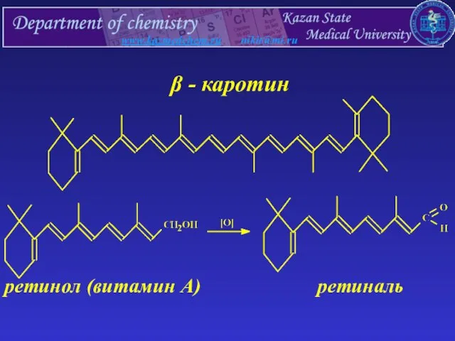 www.kazmedchem.ru nikit@mi.ru β - каротин ретинол (витамин A) ретиналь