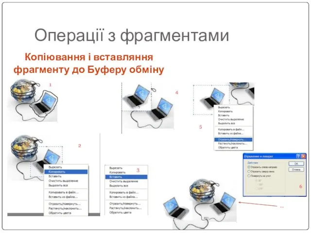 Копіювання і вставляння фрагменту до Буферу обміну Операції з фрагментами 1