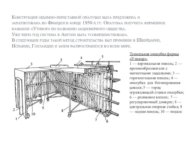 Конструкция объемно-переставной опалубки была предложена и запатентована во Франции в конце