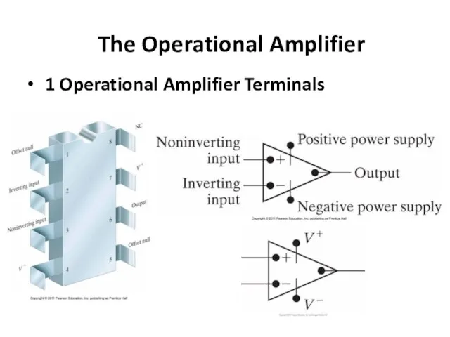 The Operational Amplifier 1 Operational Amplifier Terminals