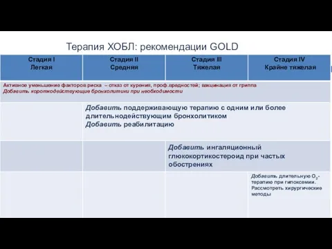 Терапия ХОБЛ: рекомендации GOLD