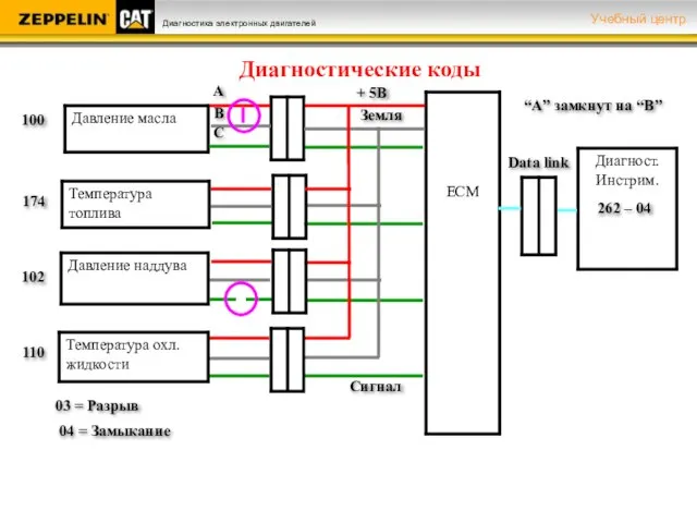 100 Сигнал + 5В Земля 174 102 110 03 = Разрыв