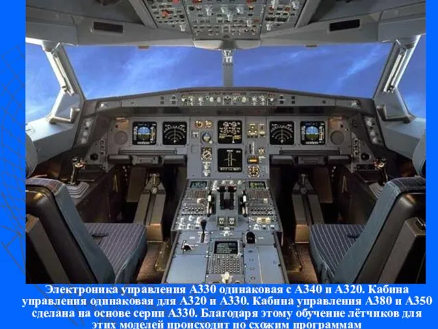 Электроника управления A330 одинаковая с A340 и A320. Кабина управления одинаковая