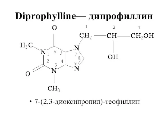 Diprophylline— дипрофиллин 7-(2,3-диоксипропил)-теофиллин