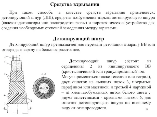 Средства взрывания При таком способе, в качестве средств взрывания применяется: детонирующий