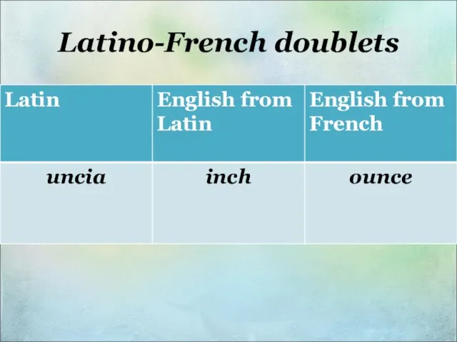 Latino-French doublets