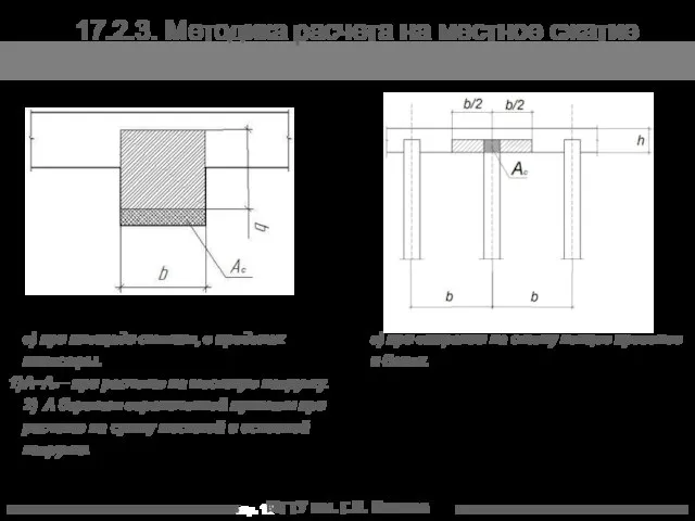 МГТУ им. Г.И. Носова 17.2.3. Методика расчета на местное сжатие в)