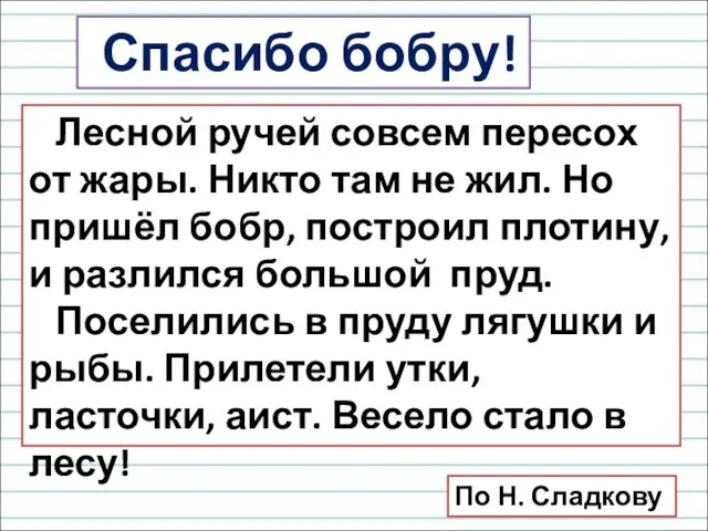 Спасибо бобру! Лесной ручей совсем пересох от жары. Никто там не