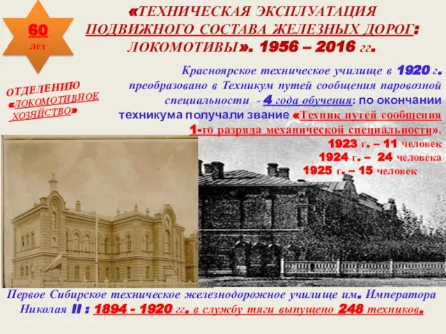 Первое Сибирское техническое железнодорожное училище им. Императора Николая II : 1894