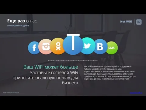 Еще раз о нас И О НАШЕМ ПРОДУКТЕ Ваш WiFi может