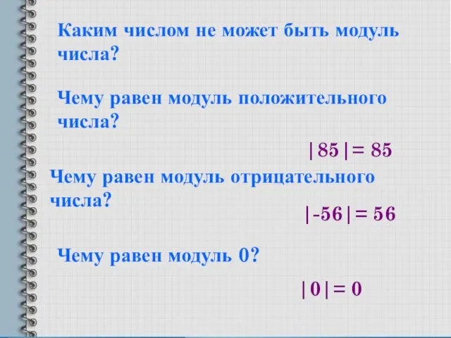 Каким числом не может быть модуль числа? Чему равен модуль положительного