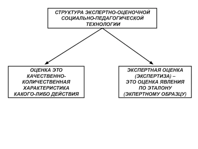 СТРУКТУРА ЭКСПЕРТНО-ОЦЕНОЧНОЙ СОЦИАЛЬНО-ПЕДАГОГИЧЕСКОЙ ТЕХНОЛОГИИ СТРУКТУРА ЭКСПЕРТНО-ОЦЕНОЧНОЙ СОЦИАЛЬНО-ПЕДАГОГИЧЕСКОЙ ТЕХНОЛОГИИ ОЦЕНКА ЭТО КАЧЕСТВЕННО-