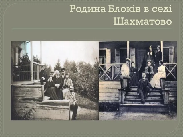 Родина Блоків в селі Шахматово