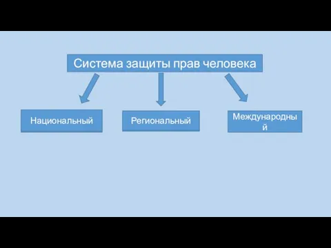 Система защиты прав человека Национальный Региональный Международный Национальный Региональный