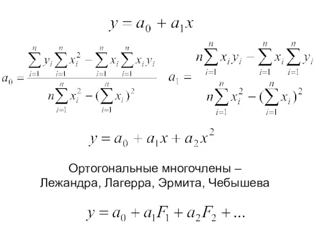 Ортогональные многочлены – Лежандра, Лагерра, Эрмита, Чебышева