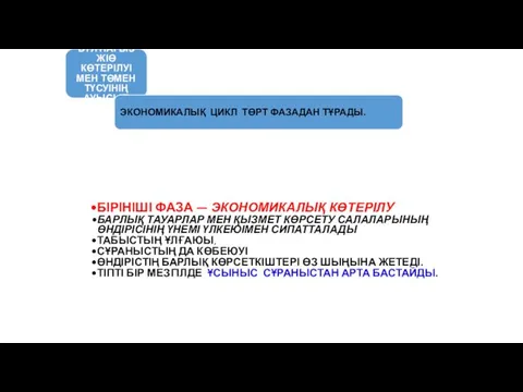 ЭКОНОМИКАЛЫҚ ЦИКЛ — БҰЛ НАҒЫЗ ЖІӨ КӨТЕРІЛУІ МЕН ТӨМЕН ТҮСУІНІҢ АУЫСЫП