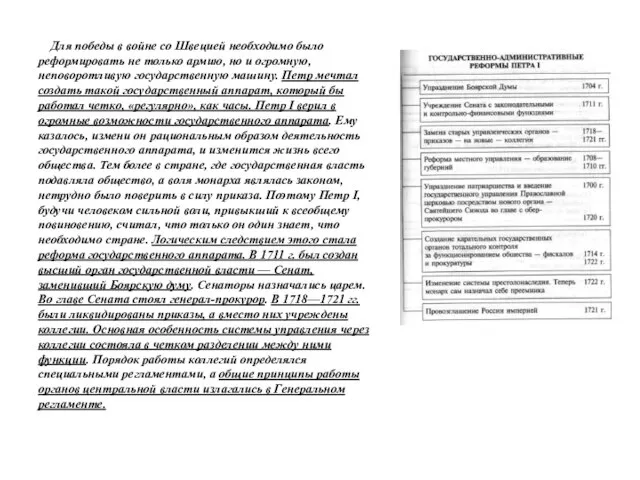 Для победы в войне со Швецией необходимо было реформировать не только