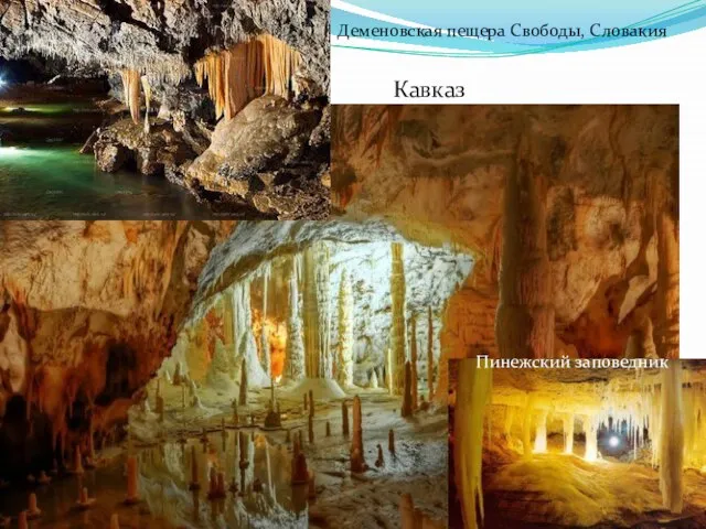 Кавказ Деменовская пещера Свободы, Словакия Пинежский заповедник